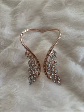 Crystal Wing Heart Bracelet & Ring - Rose Gold